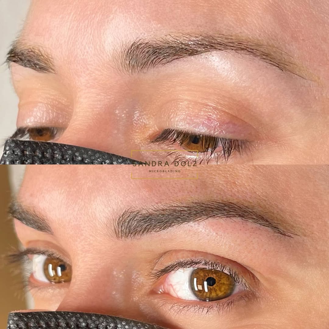 Resultado micropigmentación de cejas antes y después en Vila-seca